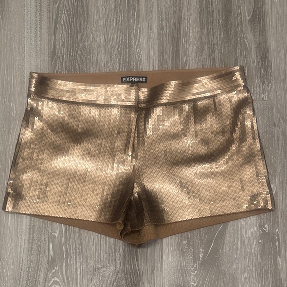 Express Pants - Express Metallic Gold Shorts